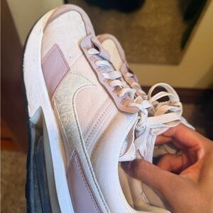 Nike Women's Blush and White Athletic Shoes